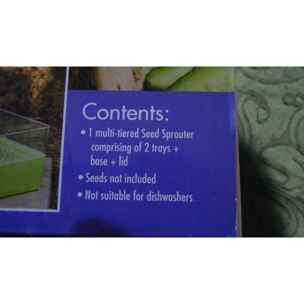 4-Tier Seed Sprouter Kit, Stackable Growing Trays for Bean and Micro Green Seeds